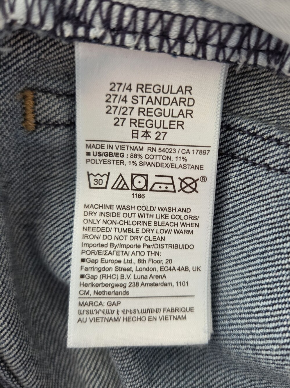 GAP Dark 90s Straight Leg High Rise Jeans. Size 4. #JW - Picture 7 of 8